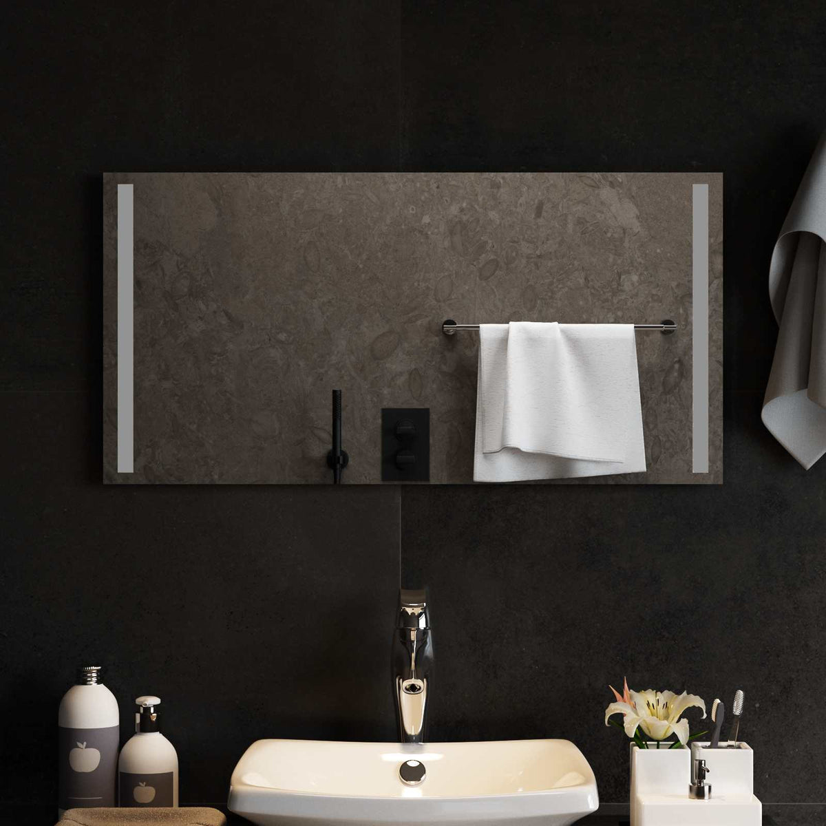 vidaXL LED Badkamer Spiegel Transparant 50 x 30 cm gehard glas