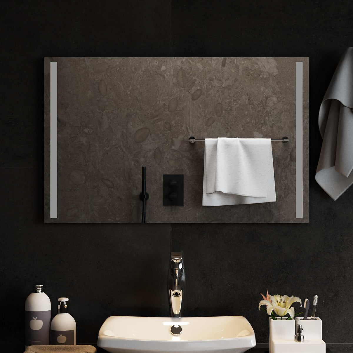 vidaXL LED Badkamer Spiegel Transparant 50 x 30 cm gehard glas