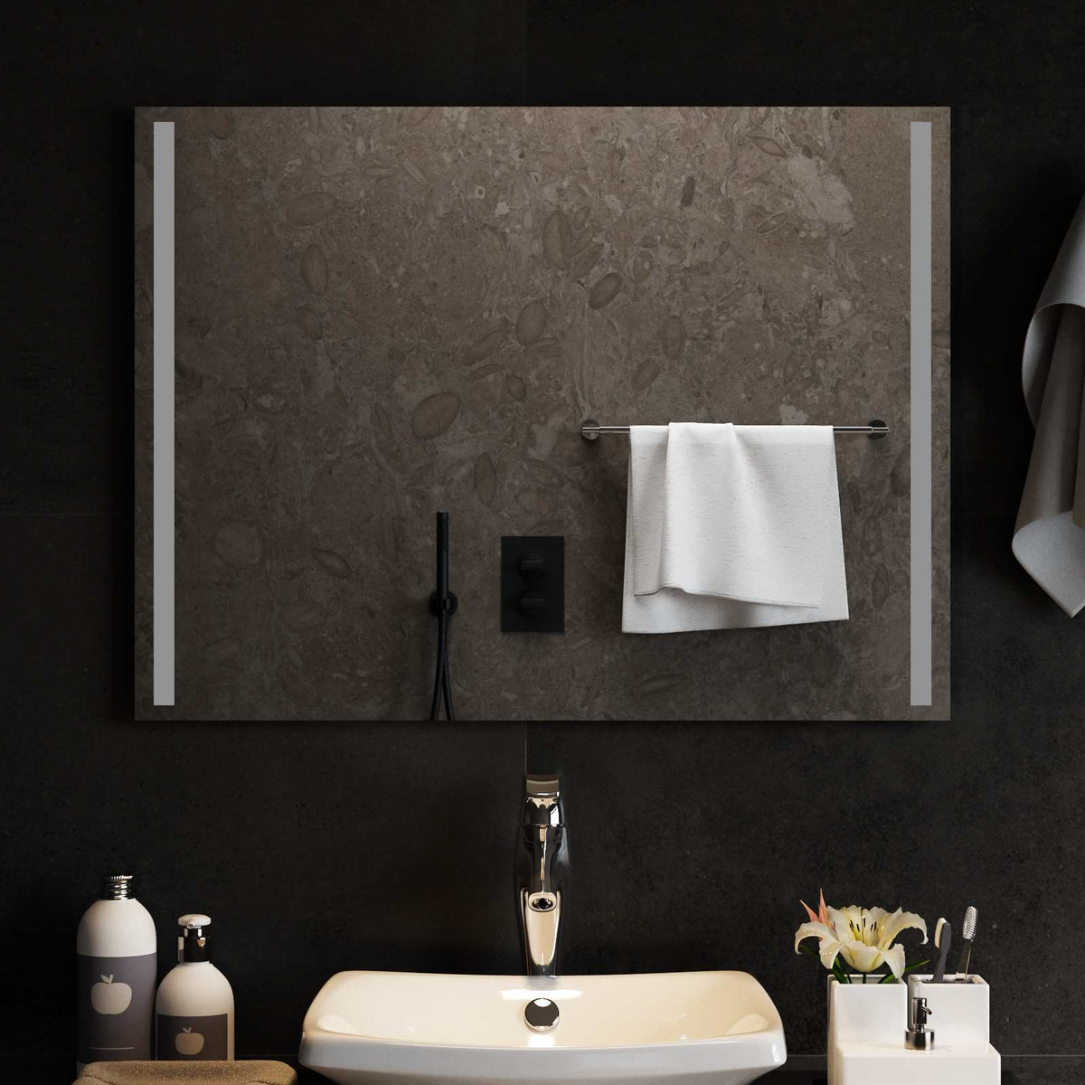vidaXL LED Badkamer Spiegel Transparant 50 x 30 cm gehard glas