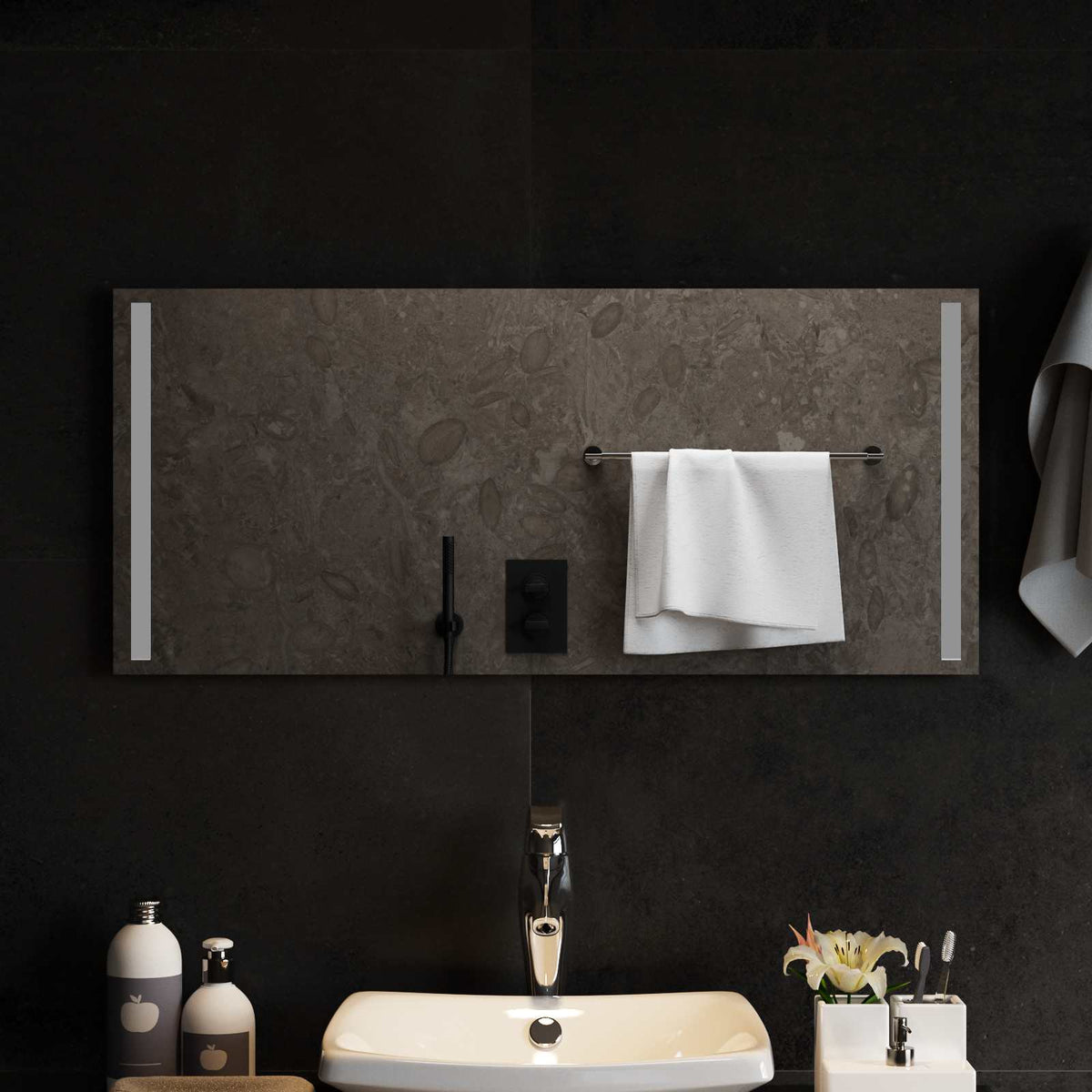 vidaXL LED Badkamer Spiegel Transparant 50 x 30 cm gehard glas