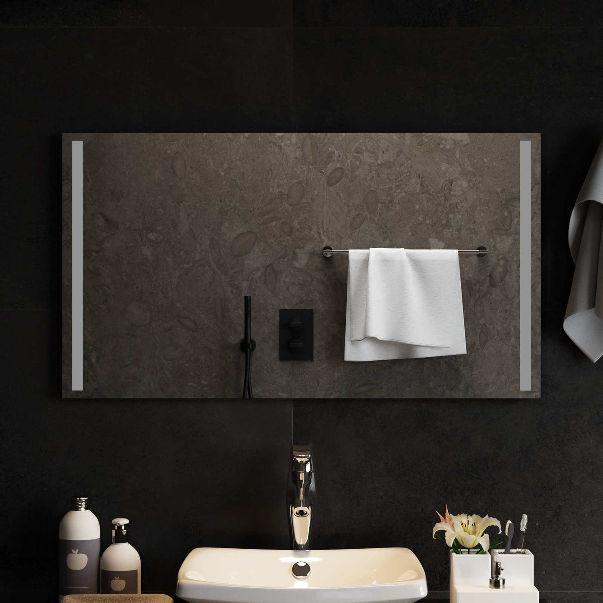 vidaXL LED Badkamer Spiegel Transparant 50 x 30 cm gehard glas
