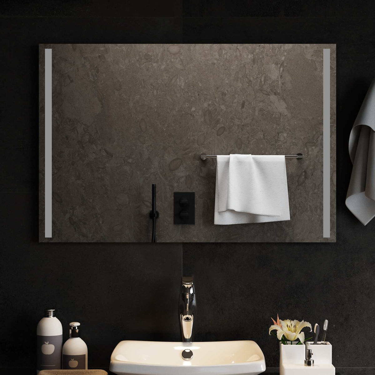 vidaXL LED Badkamer Spiegel Transparant 50 x 30 cm gehard glas