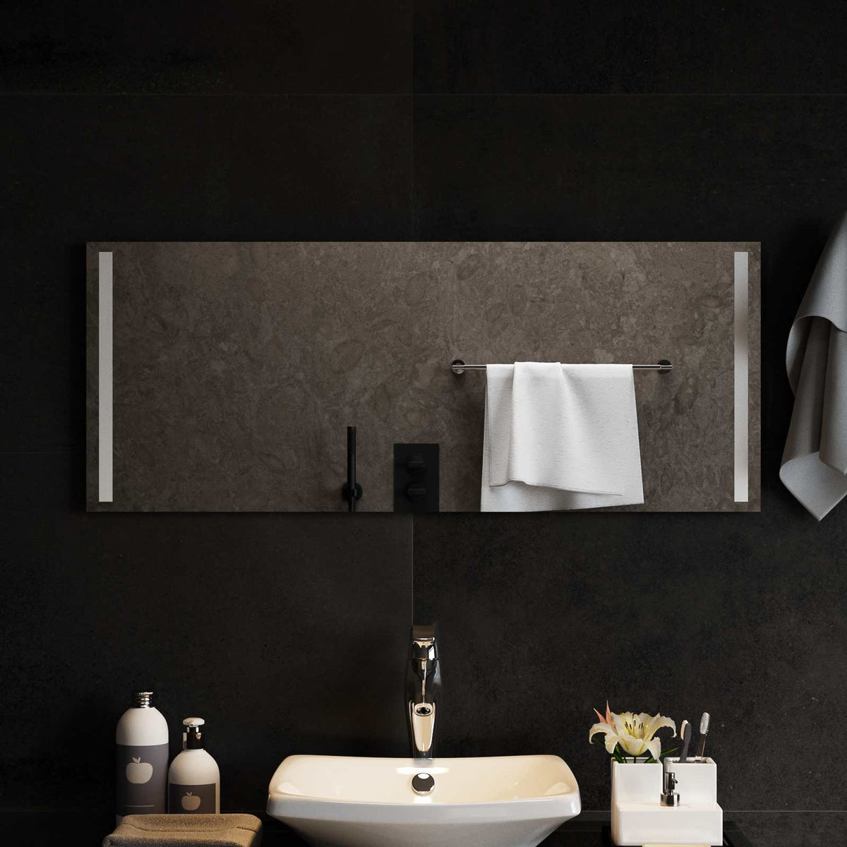 vidaXL LED Badkamer Spiegel Transparant 50 x 30 cm gehard glas