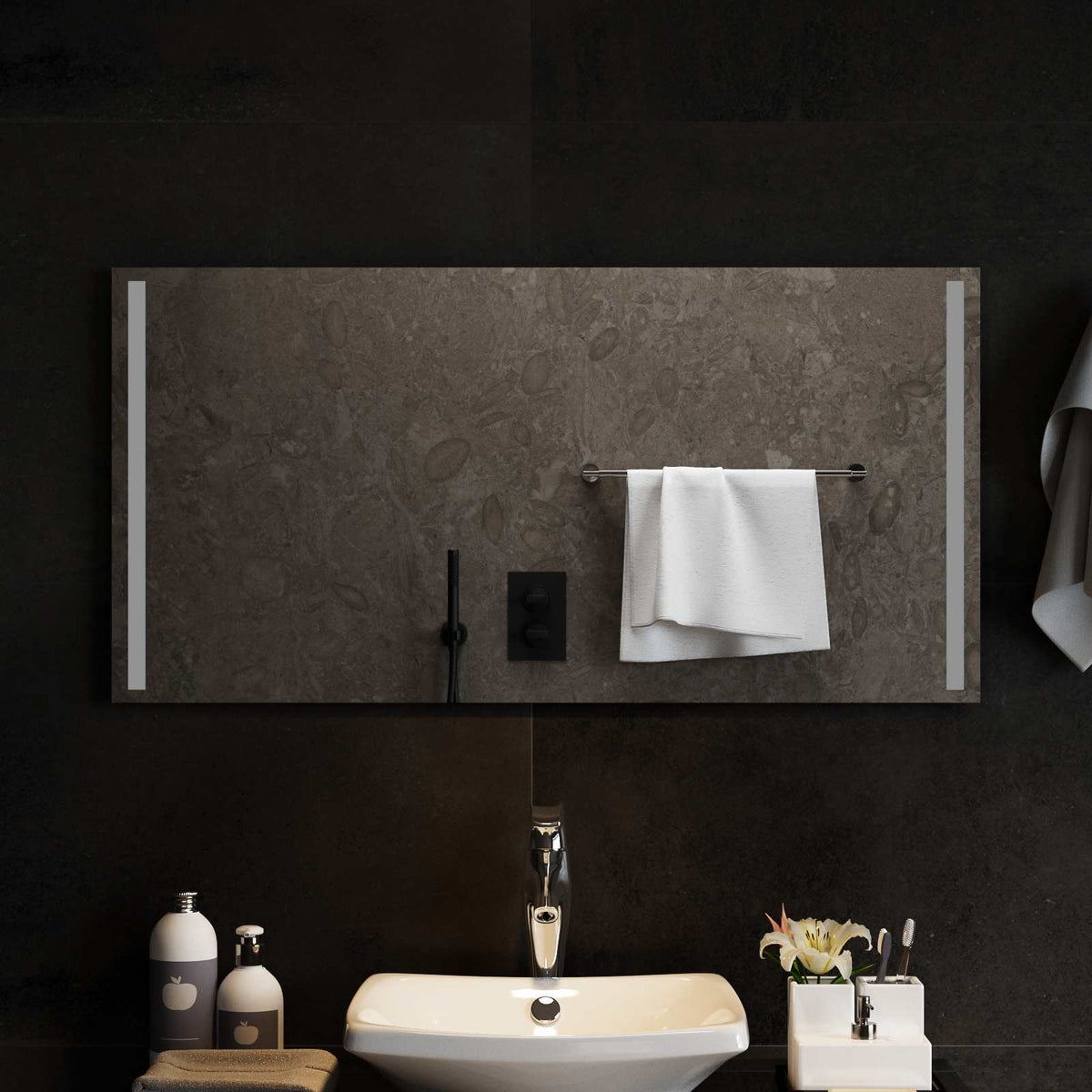 vidaXL LED Badkamer Spiegel Transparant 50 x 30 cm gehard glas