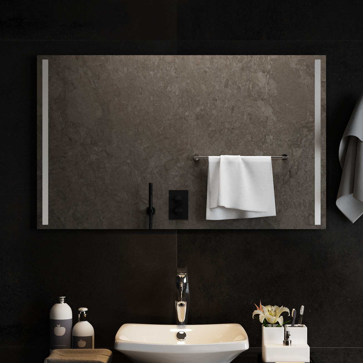 vidaXL LED Badkamer Spiegel Transparant 50 x 30 cm gehard glas