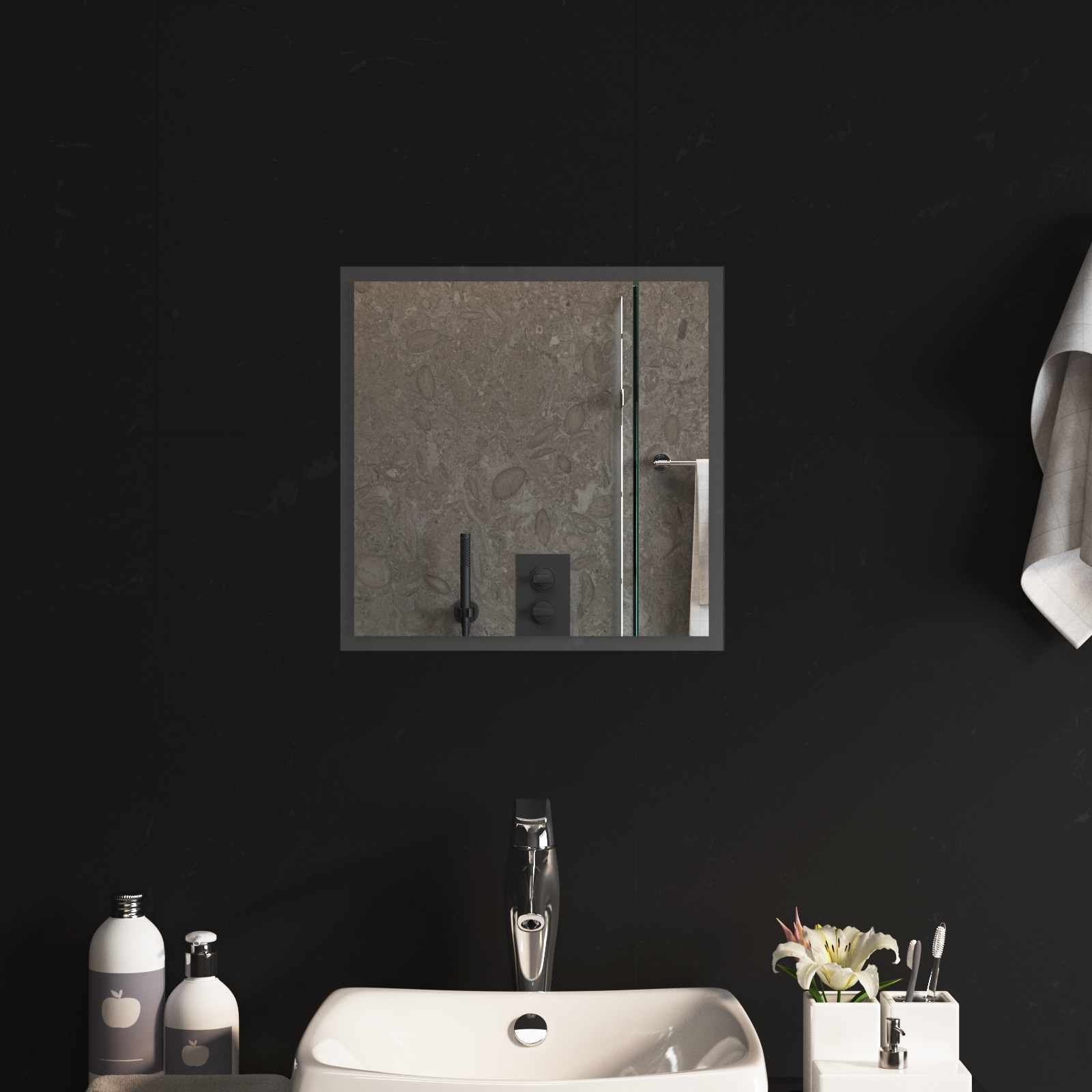 vidaXL LED Badkamer Spiegel Transparant 40 x 40 cm gehard glas