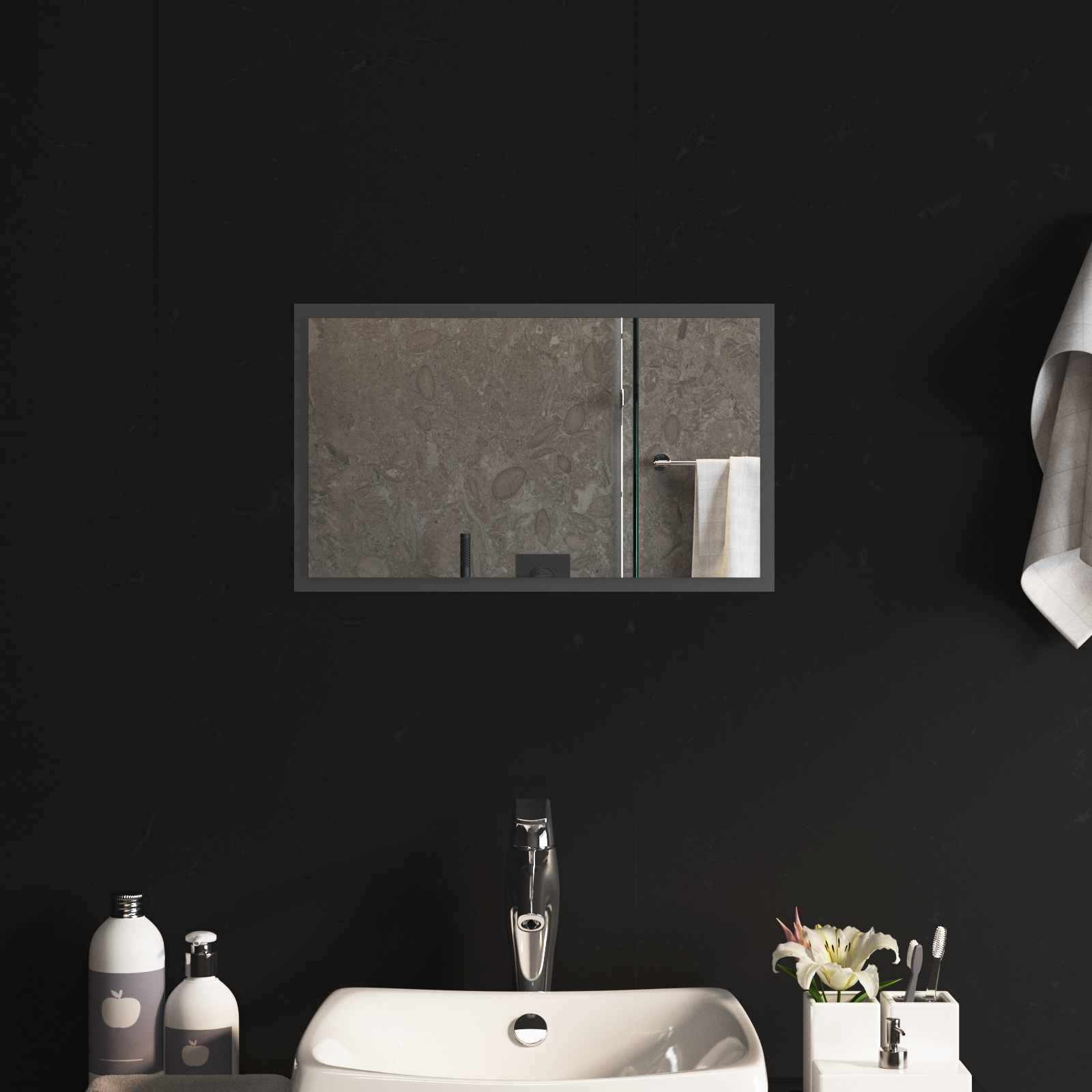 vidaXL LED Badkamer Spiegel Transparant 50 x 30 cm gehard glas