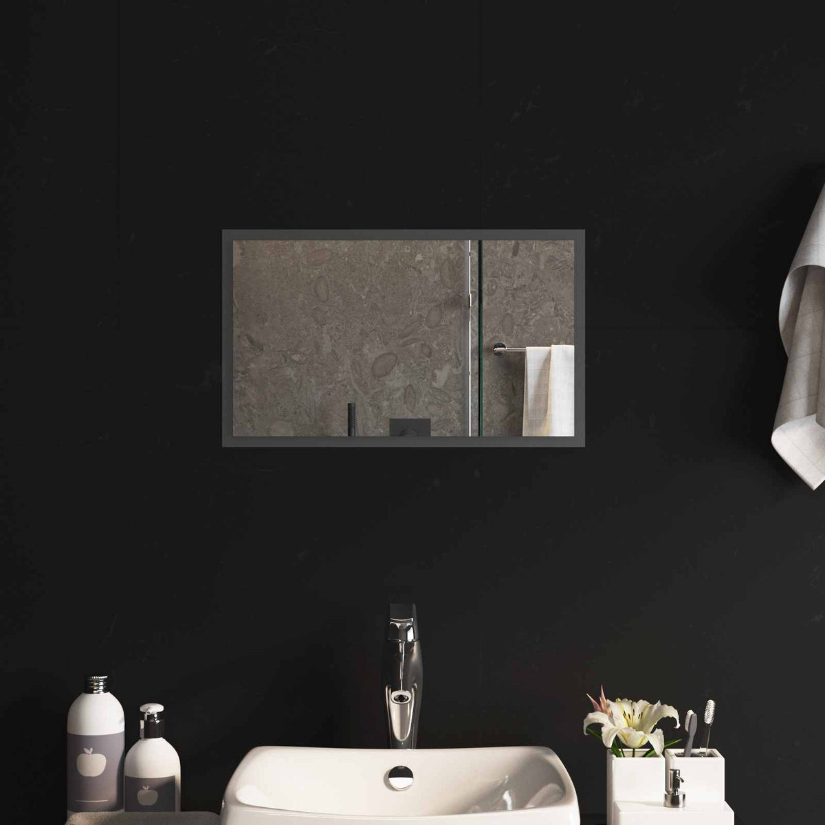 vidaXL LED Badkamer Spiegel Transparant 50 x 30 cm gehard glas
