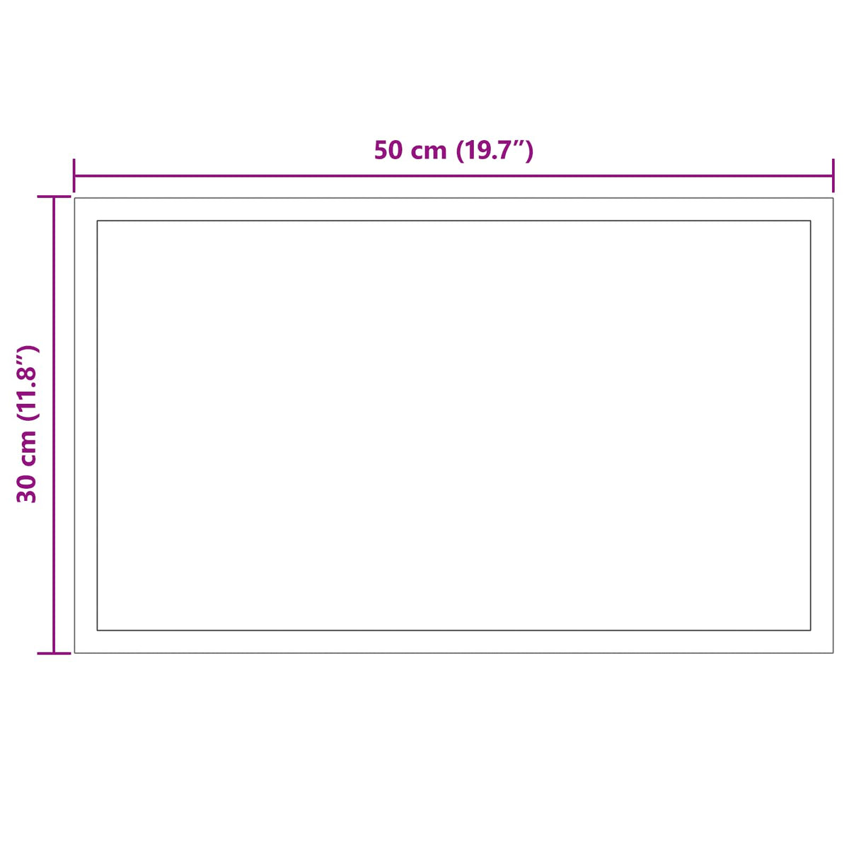 vidaXL LED Badkamer Spiegel Transparant 50 x 30 cm gehard glas