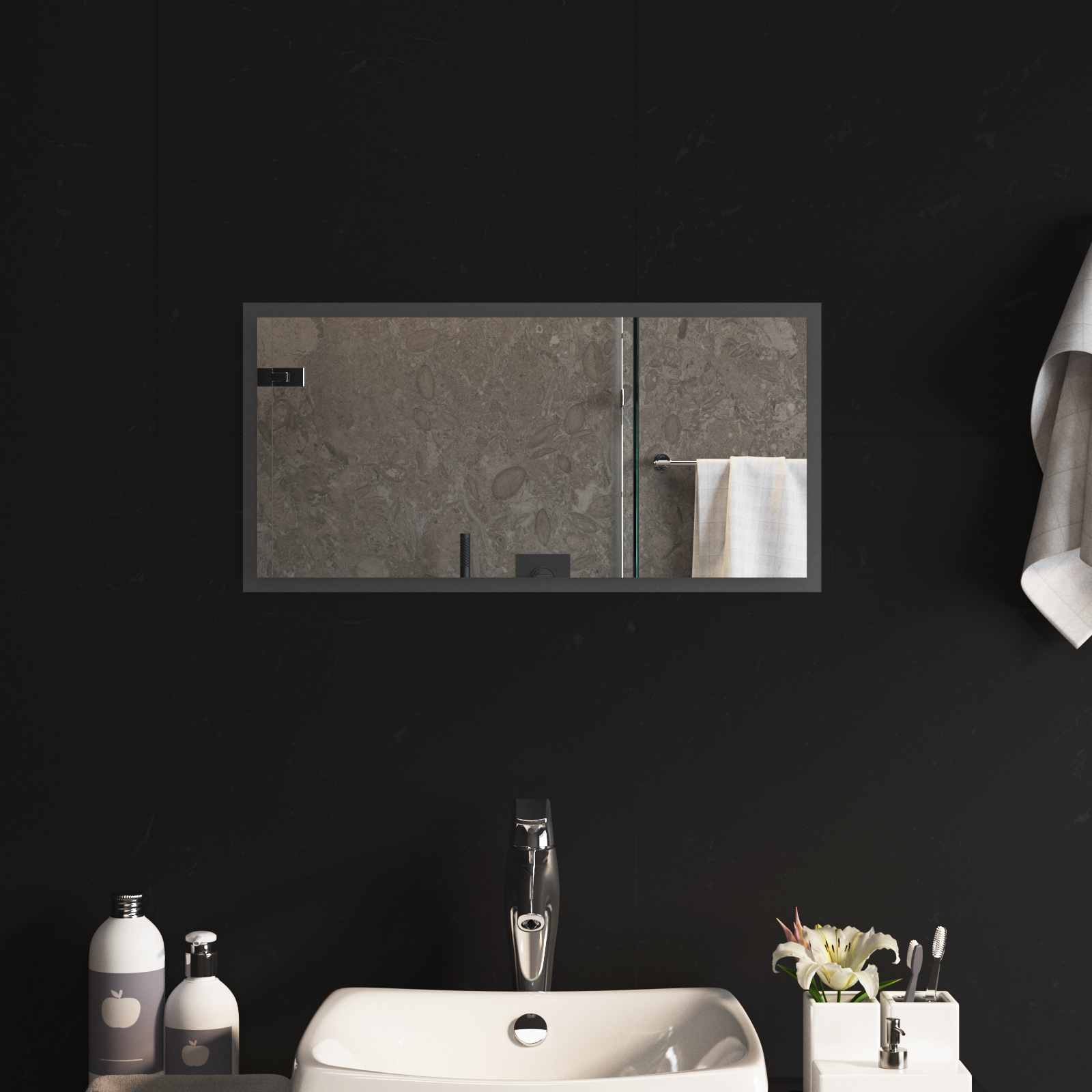 vidaXL LED Badkamer Spiegel Transparant 50 x 30 cm gehard glas