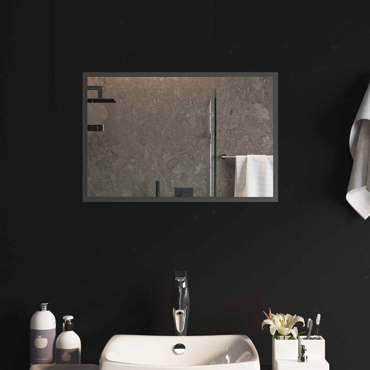 vidaXL LED Badkamer Spiegel Transparant 50 x 30 cm gehard glas