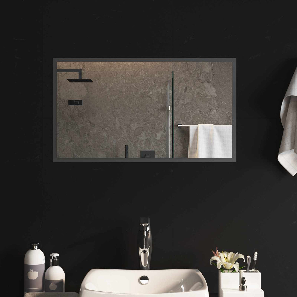 vidaXL LED Badkamer Spiegel Transparant 50 x 30 cm gehard glas