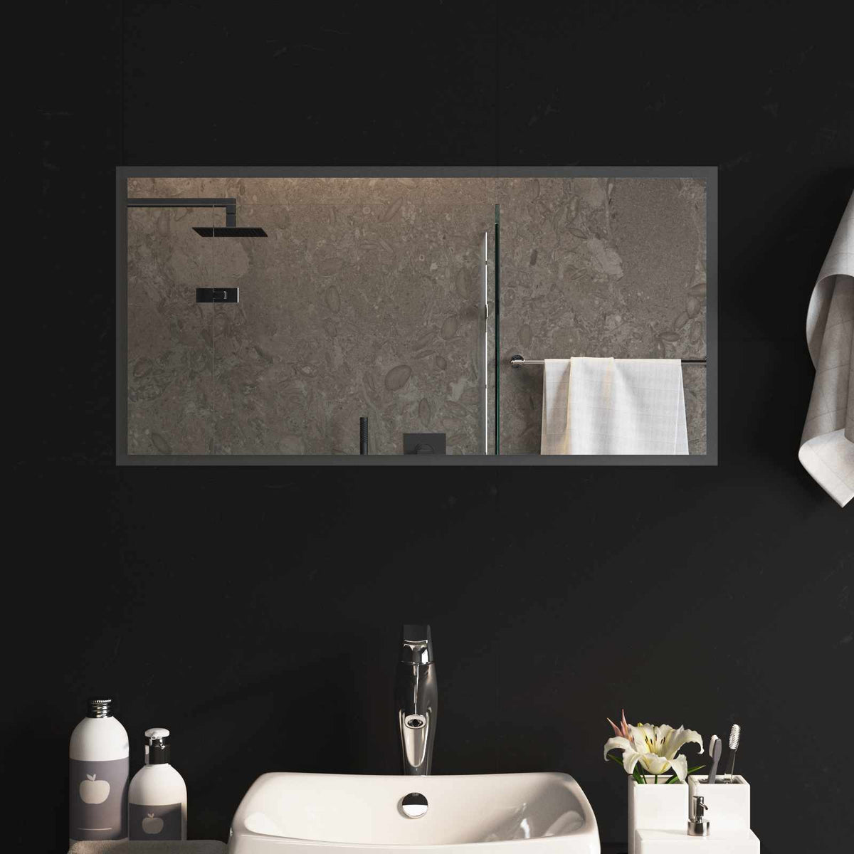 vidaXL LED Badkamer Spiegel Transparant 50 x 30 cm gehard glas