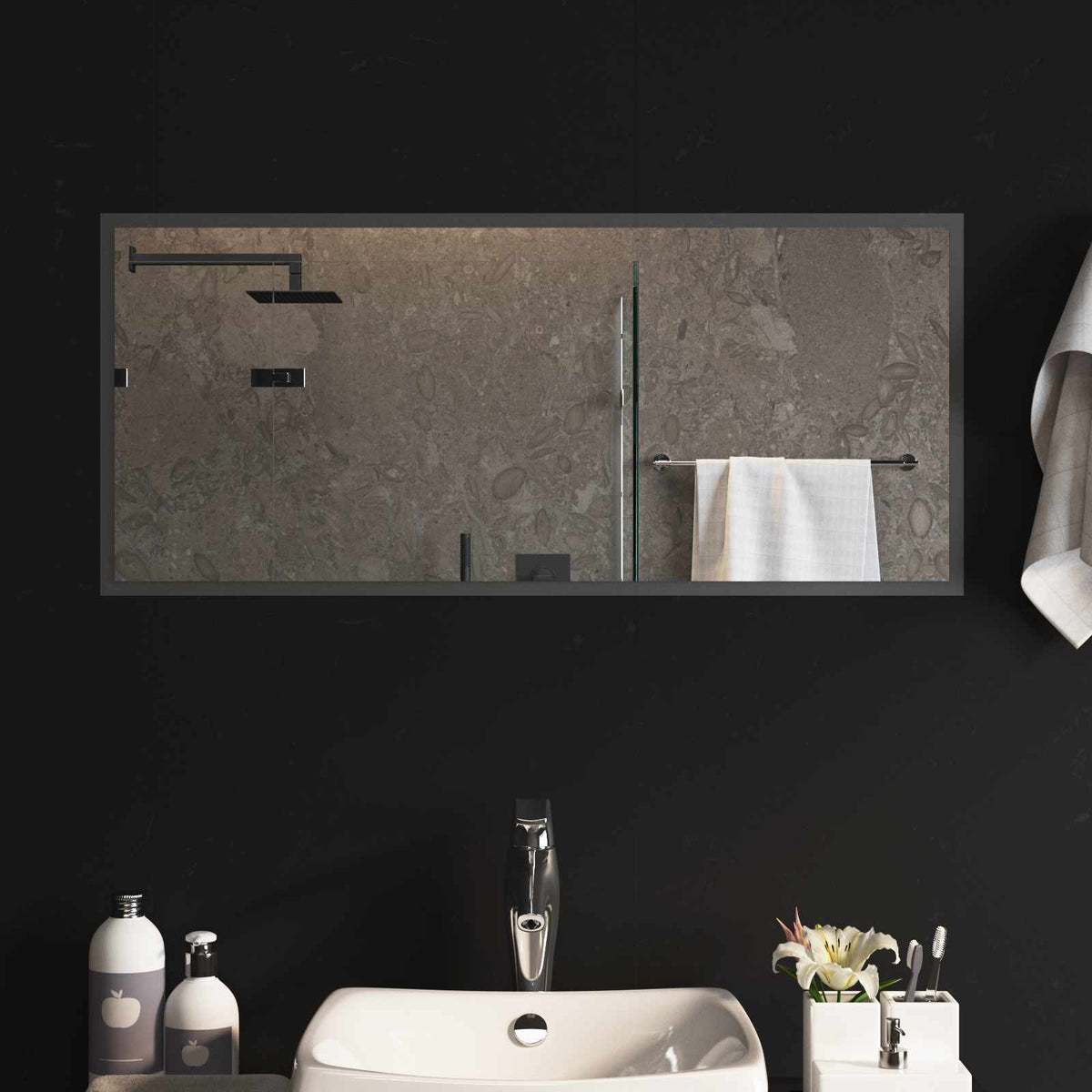 vidaXL LED Badkamer Spiegel Transparant 50 x 30 cm gehard glas