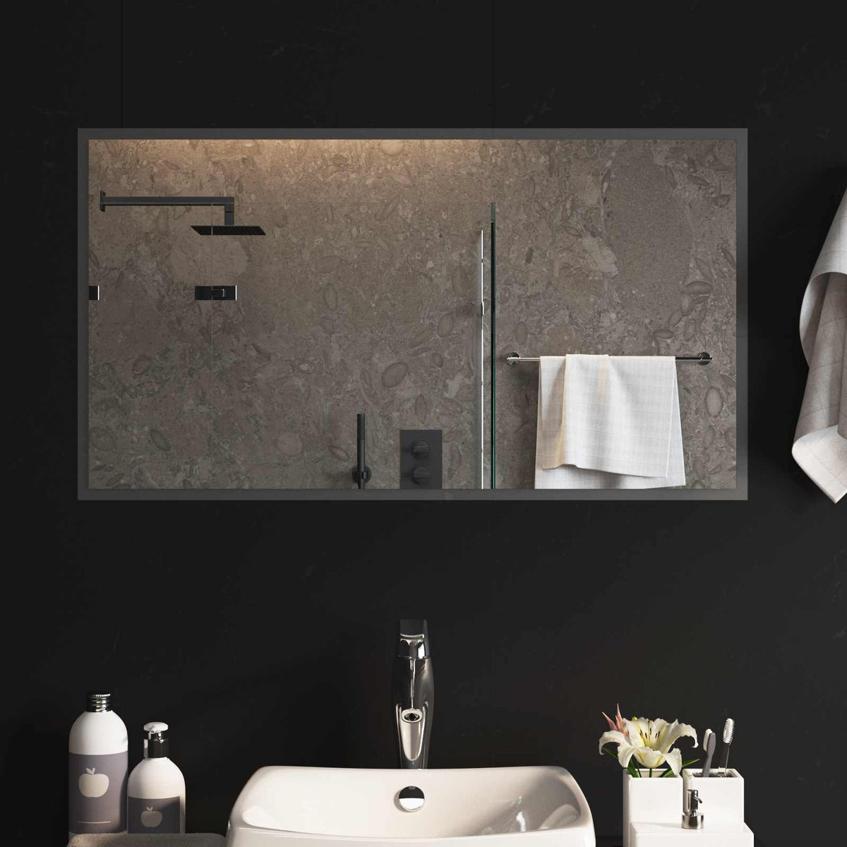 vidaXL LED Badkamer Spiegel Transparant 50 x 30 cm gehard glas