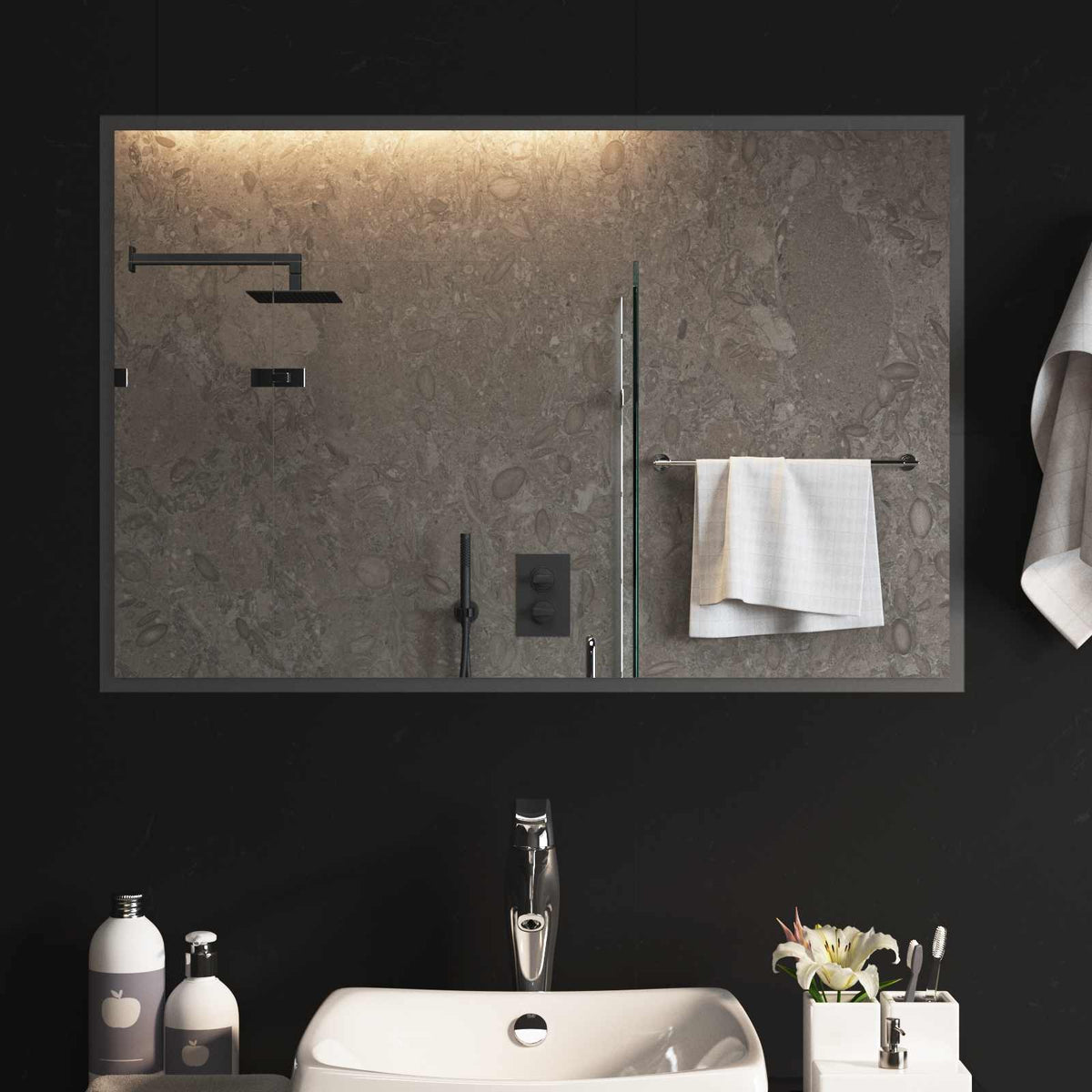 vidaXL LED Badkamer Spiegel Transparant 50 x 30 cm gehard glas