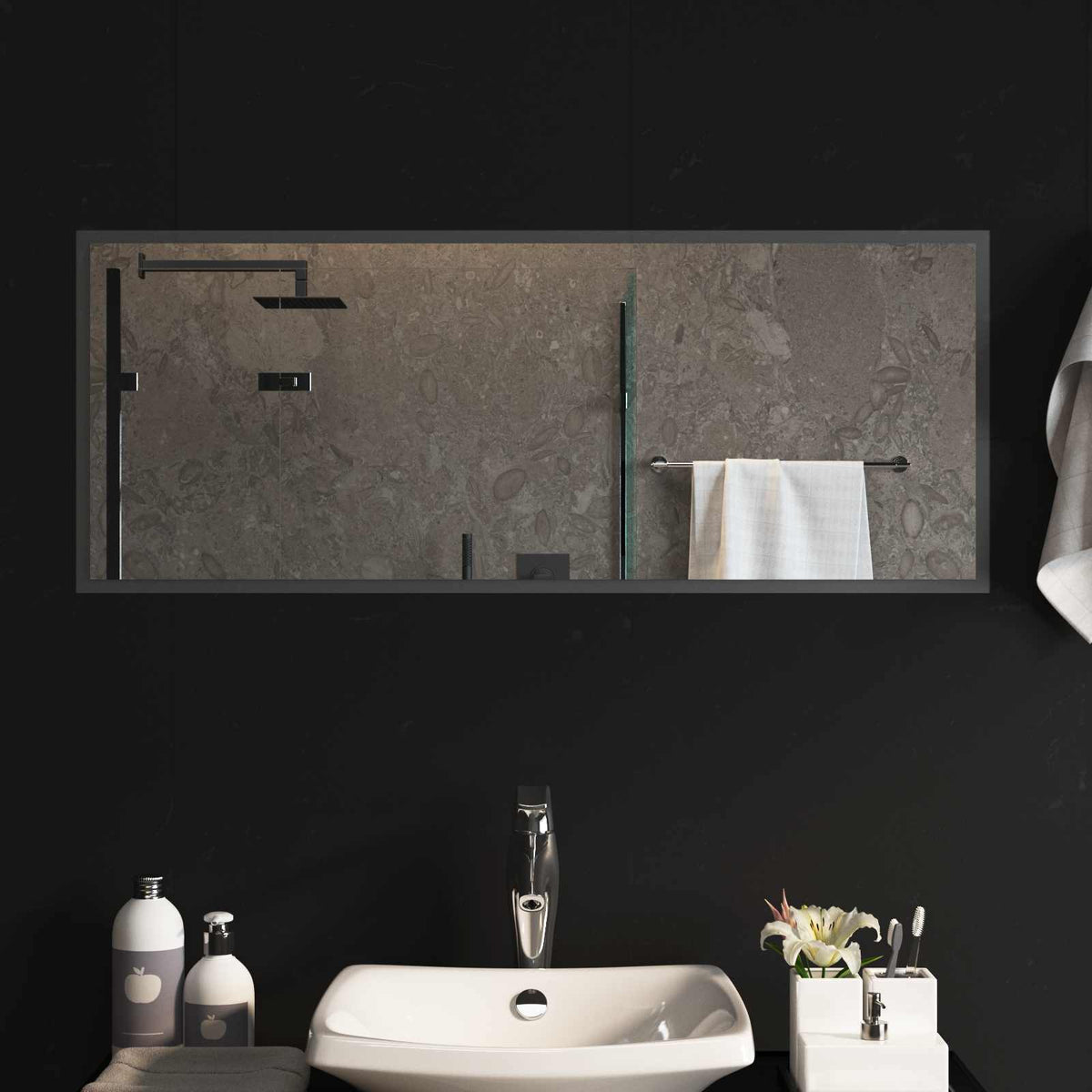 vidaXL LED Badkamer Spiegel Transparant 50 x 30 cm gehard glas