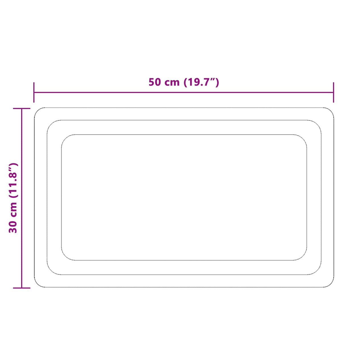 vidaXL LED Badkamer Spiegel Transparant 50 x 30 cm gehard glas