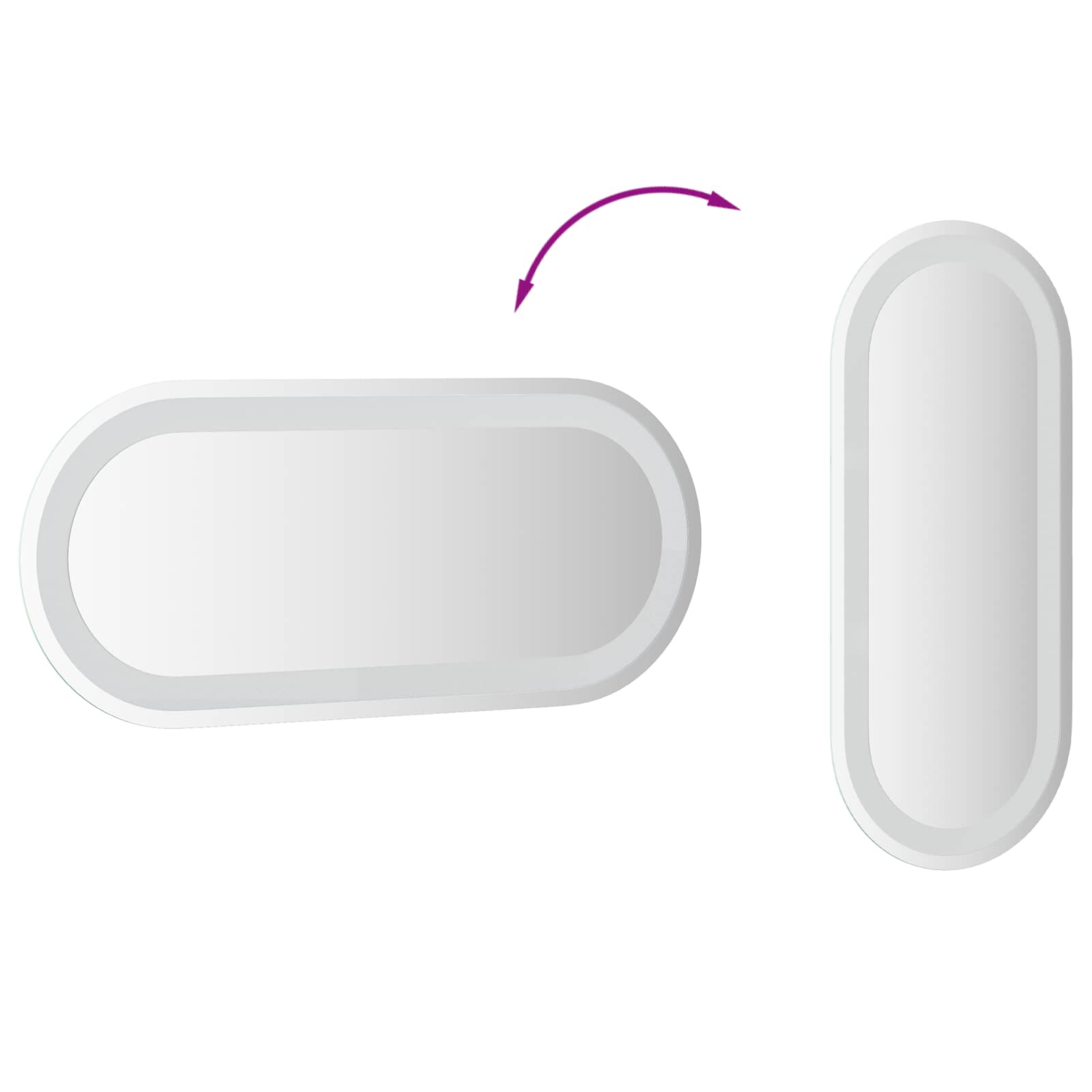 vidaXL LED Badkamer Spiegel Transparant 70 x 30 cm gehard glas