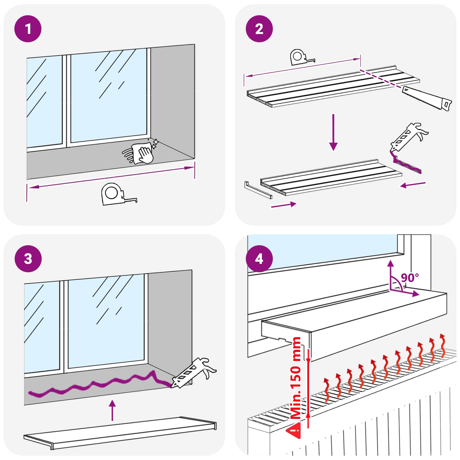 vidaXL Raamsokkel Wit 80 x 10 x 4,5 cm PVC gemengd met UPVC