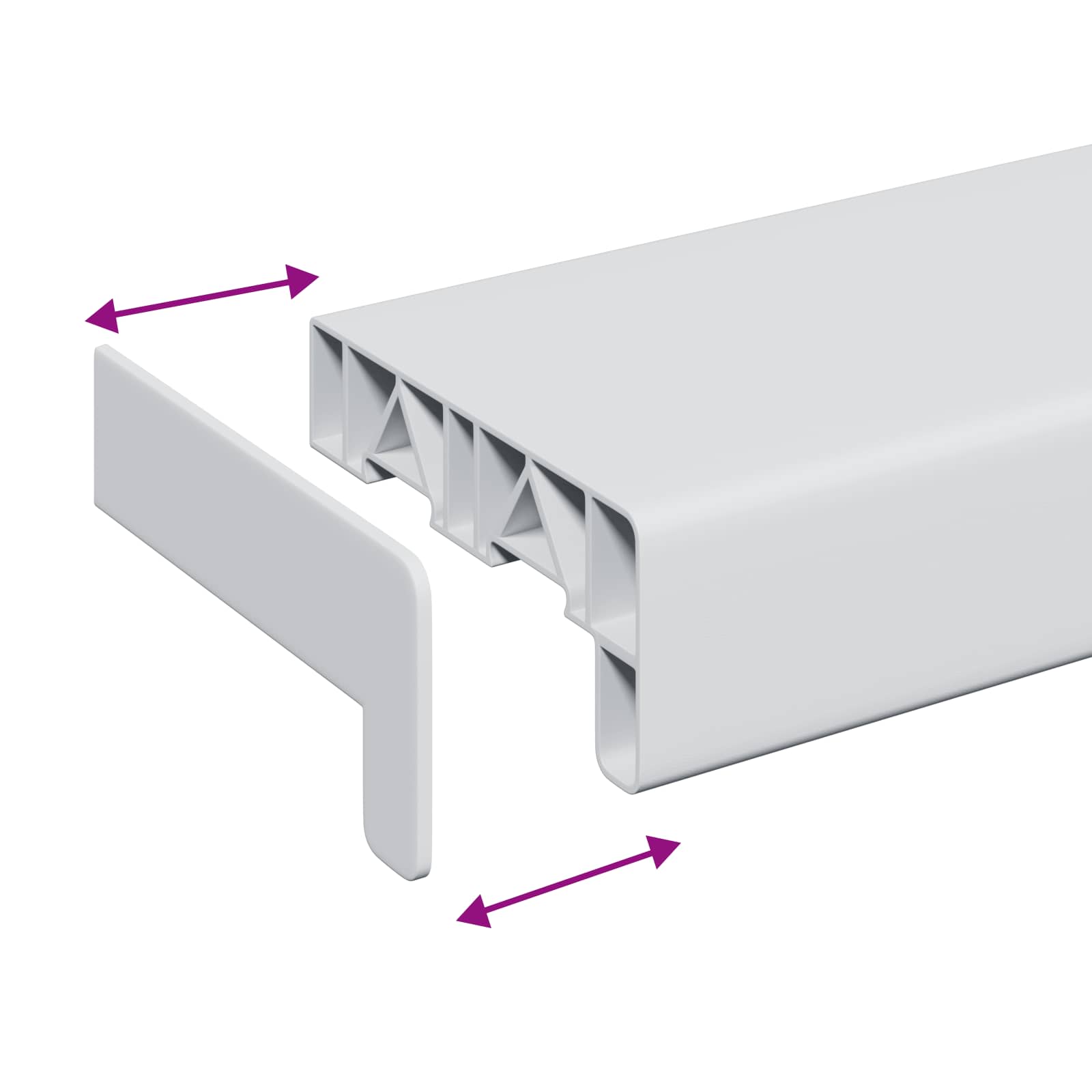 vidaXL Raamsokkel Wit 80 x 10 x 4,5 cm PVC gemengd met UPVC