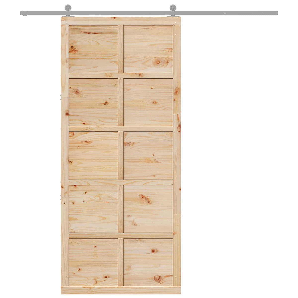 vidaXL Schuifdeur Bruin 100 x 210 cm Massief grenenhout