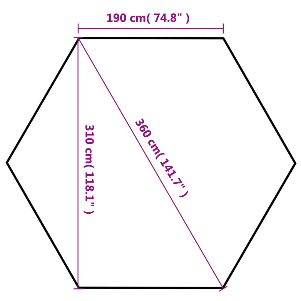 vidaXL Partytent pop-up zeshoekig inklapbaar 3,6x3,1 m grijs