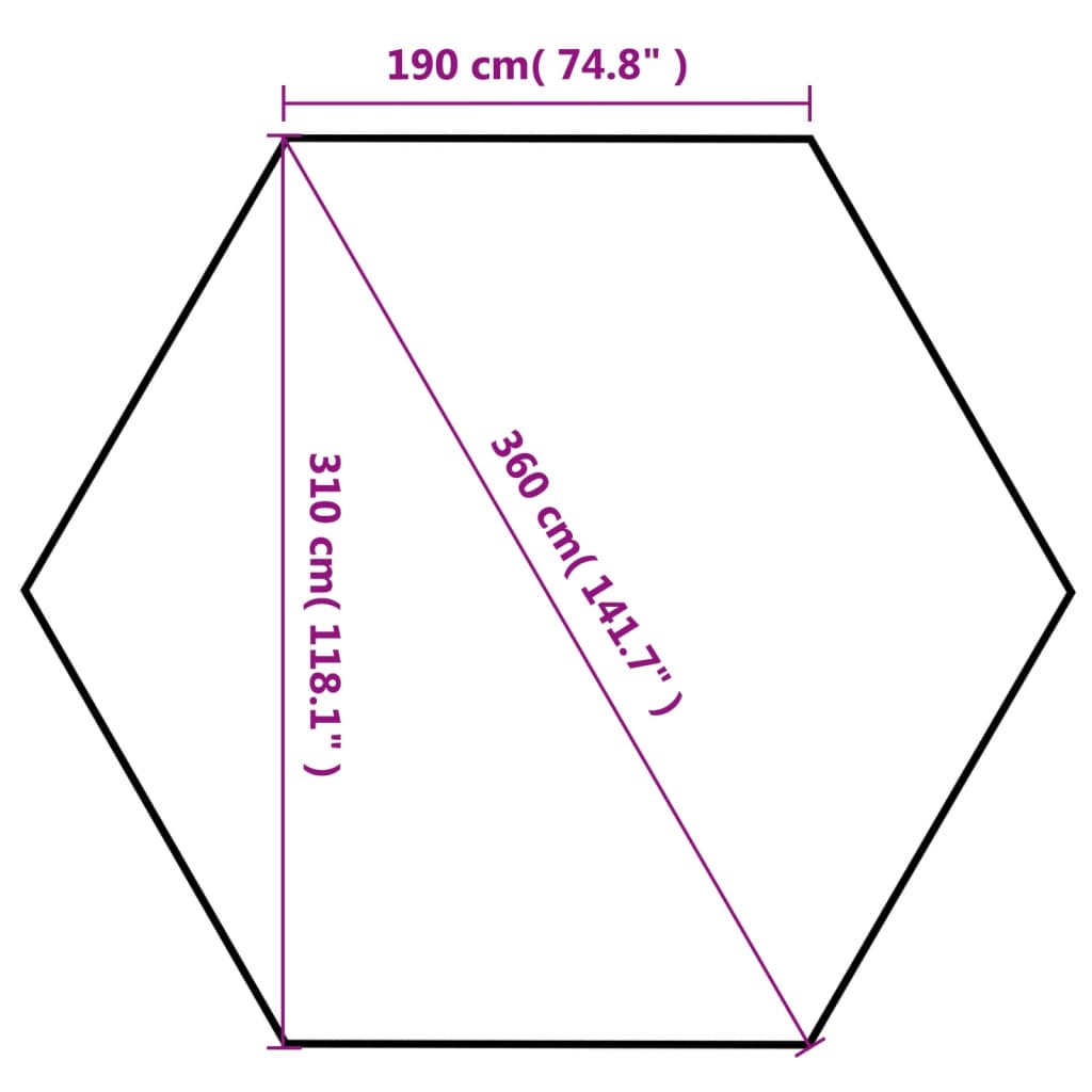 vidaXL Partytent met wanden zeshoekig 3,6x3,1 m taupe 220 g/m²
