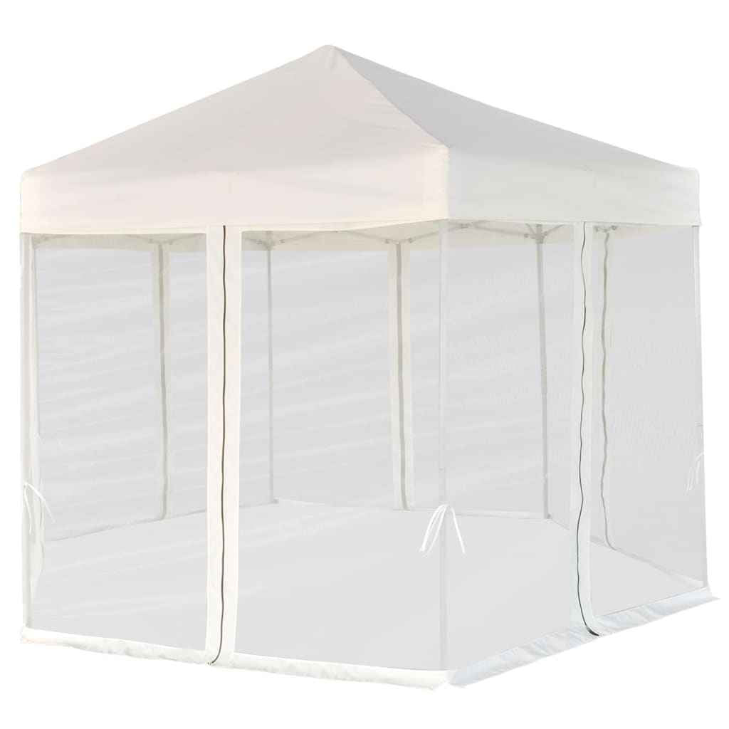 vidaXL Partytent met wanden zeshoekig 3,6x3,1 m taupe 220 g/m²