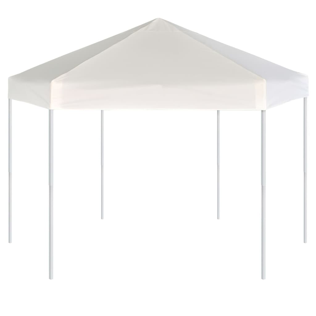 vidaXL Partytent met wanden zeshoekig 3,6x3,1 m taupe 220 g/m²