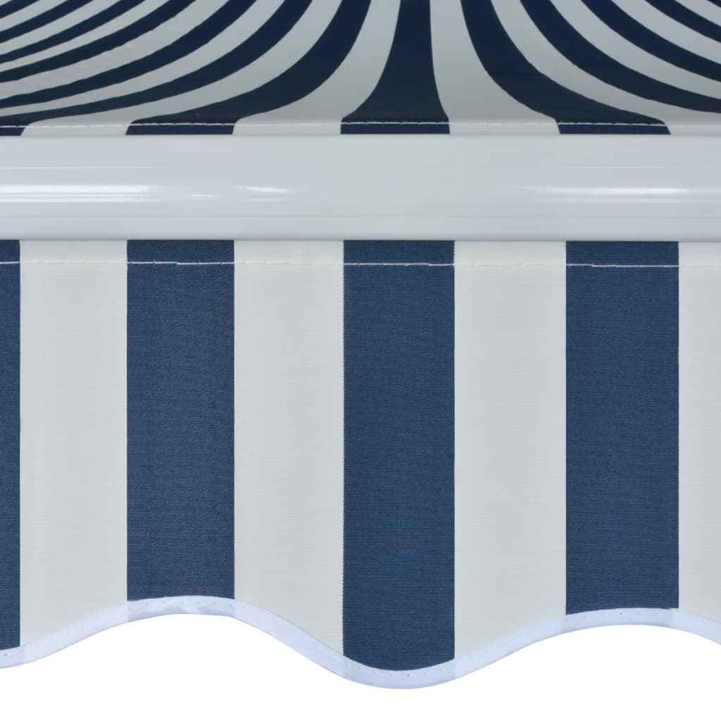 vidaXL Luifel handmatig uitschuifbaar 500 cm blauw en wit