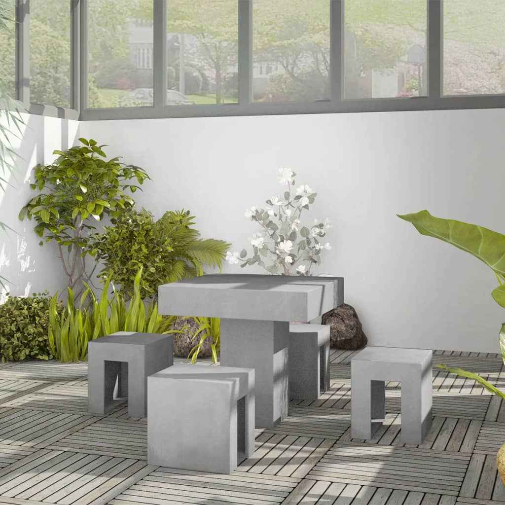 vidaXL 5-delige Tuinset beton