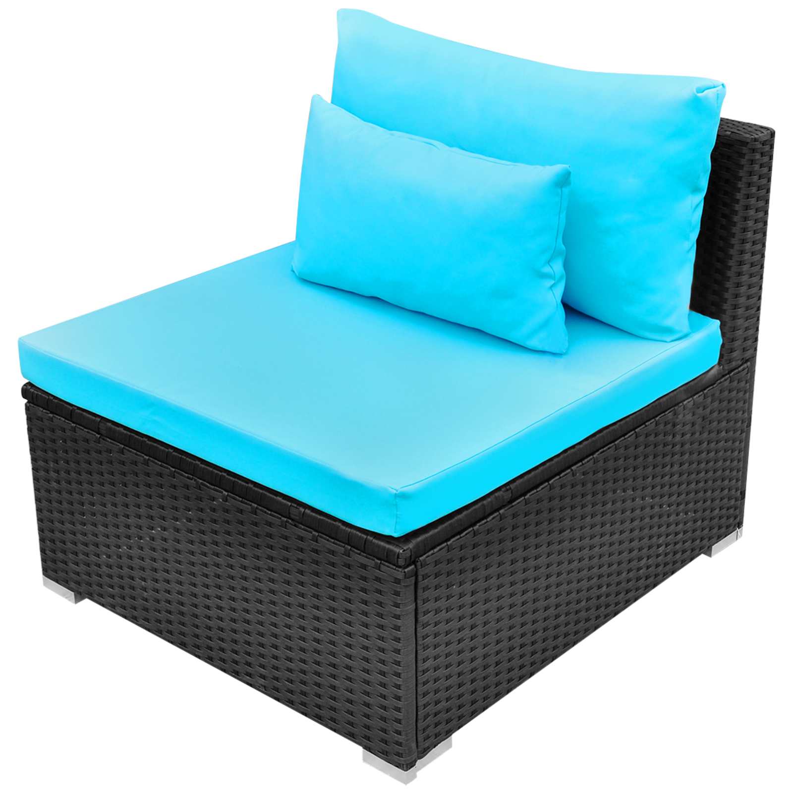 vidaXL Ronde Banken Set 11 pcs Blauw poly rattan