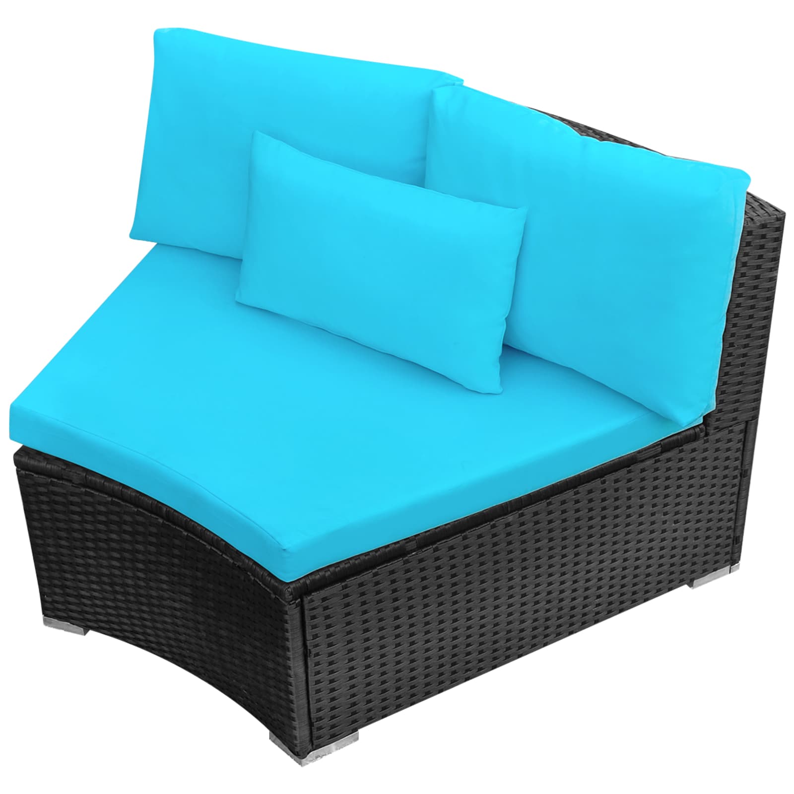 vidaXL Ronde Banken Set 11 pcs Blauw poly rattan