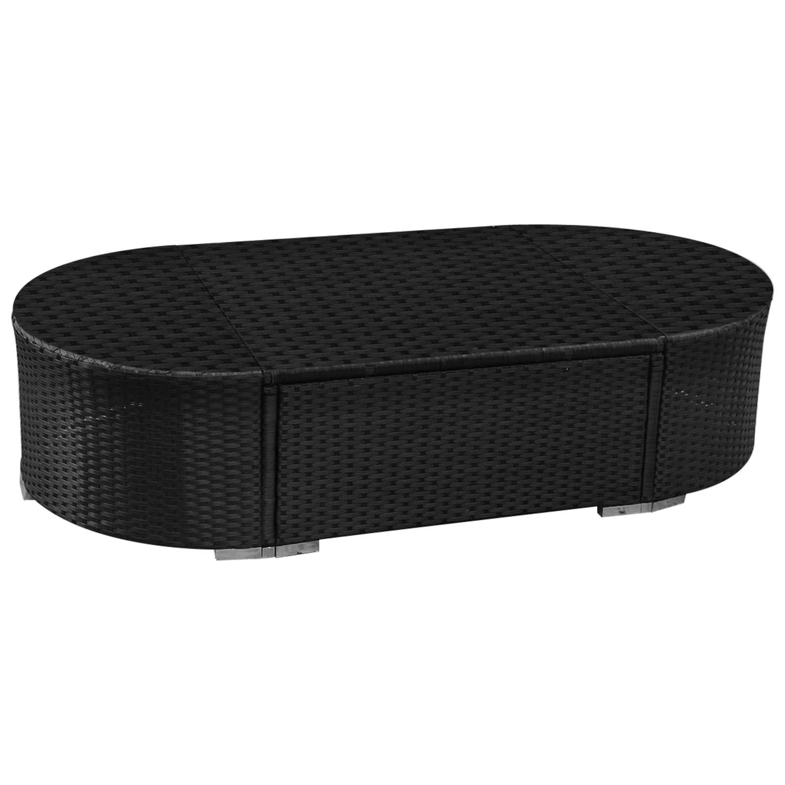 vidaXL Ronde Banken Set 11 pcs Blauw poly rattan