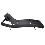 vidaXL Ligbed poly rattan zwart