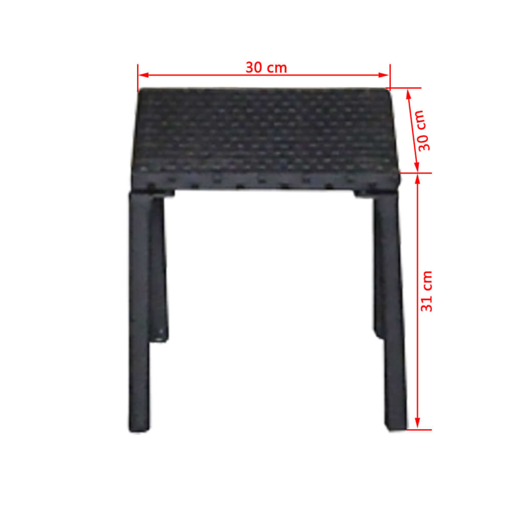 vidaXL Ligbedden met tafel poly rattan zwart