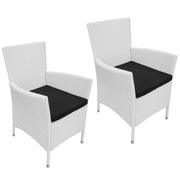 vidaXL Tuinstoelen 2 st met kussens poly rattan crèmewit