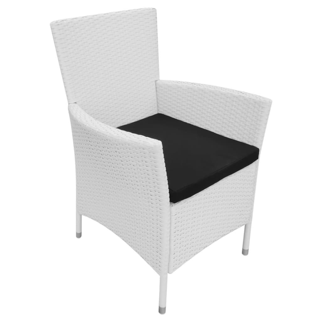 vidaXL Tuinstoelen 2 st met kussens poly rattan crèmewit