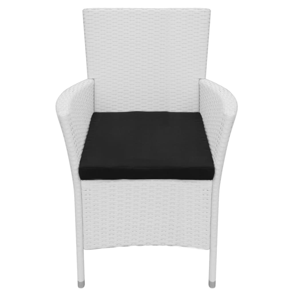 vidaXL Tuinstoelen 2 st met kussens poly rattan crèmewit