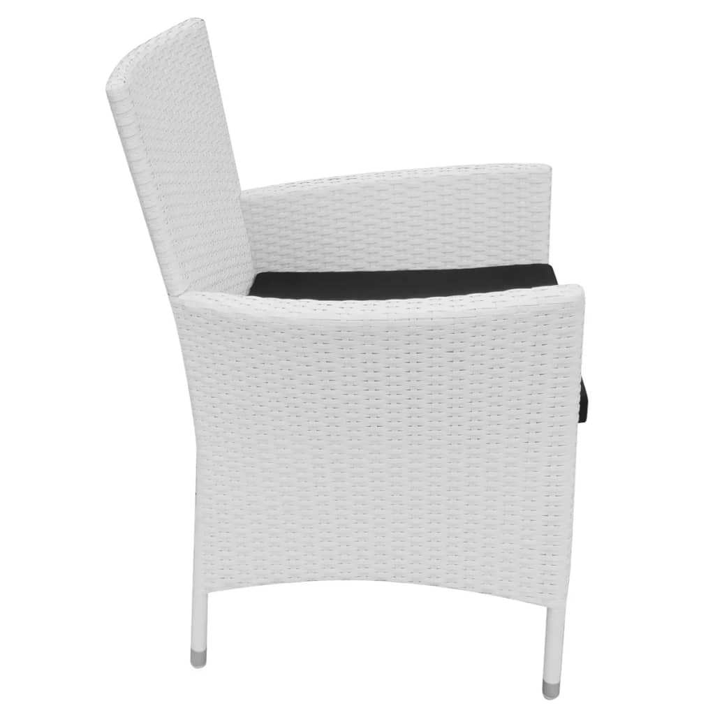 vidaXL Tuinstoelen 2 st met kussens poly rattan crèmewit