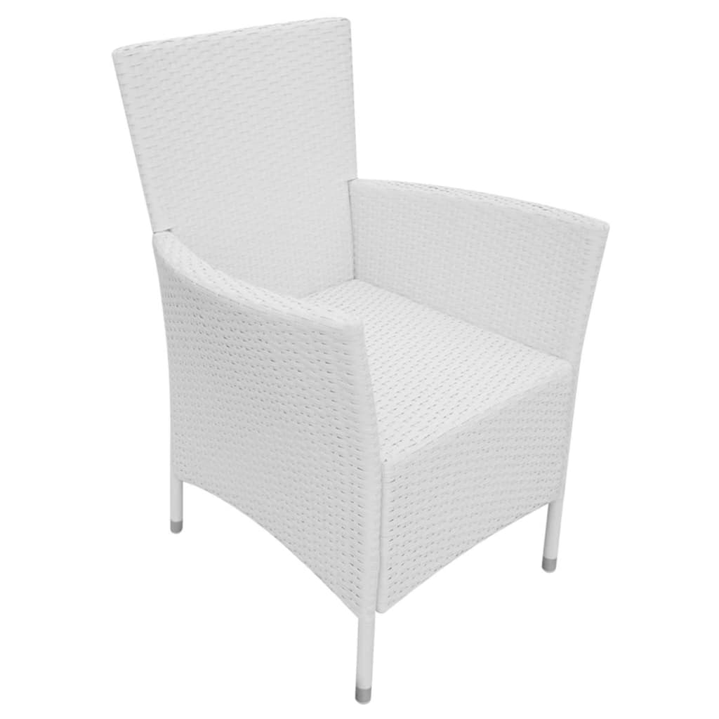 vidaXL Tuinstoelen 2 st met kussens poly rattan crèmewit