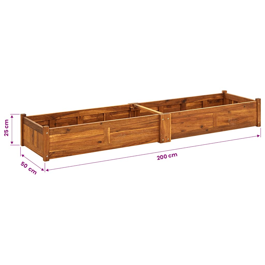 vidaXL Plantenbak verhoogd 76x27,6x25 cm acaciahout