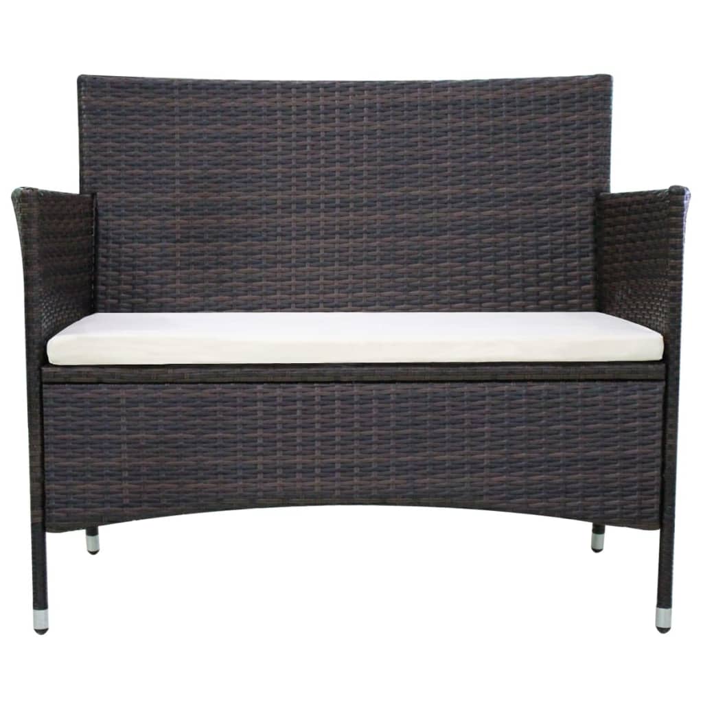 vidaXL Tuinbank 90 cm poly rattan zwart