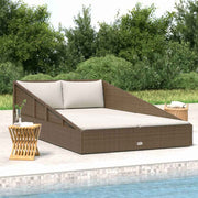 vidaXL Tuinbed 110x200 cm poly rattan bruin