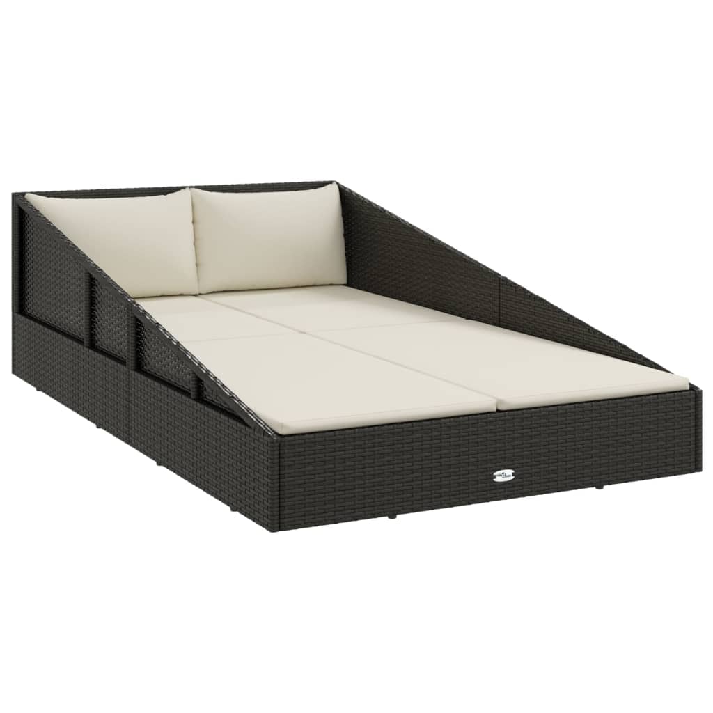 vidaXL Tuinbed 110x200 cm poly rattan bruin