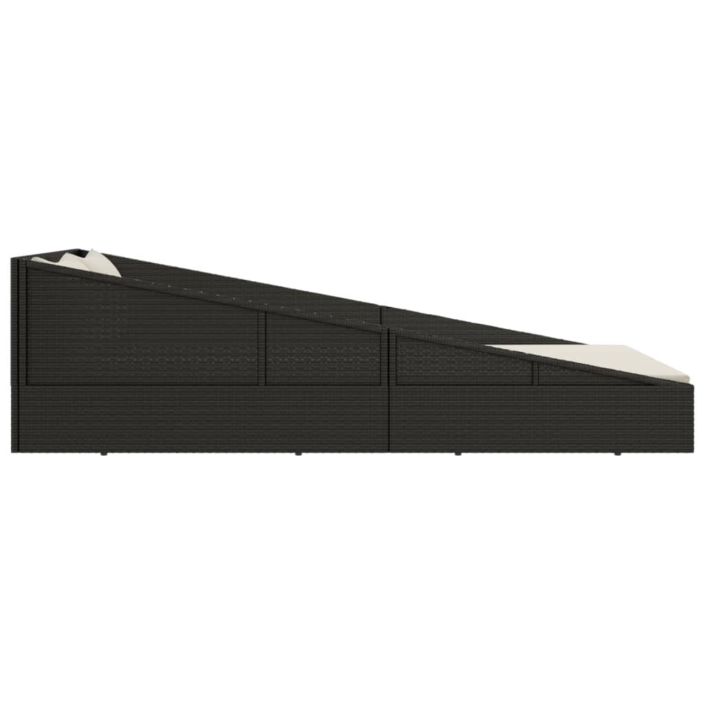 vidaXL Tuinbed 110x200 cm poly rattan bruin