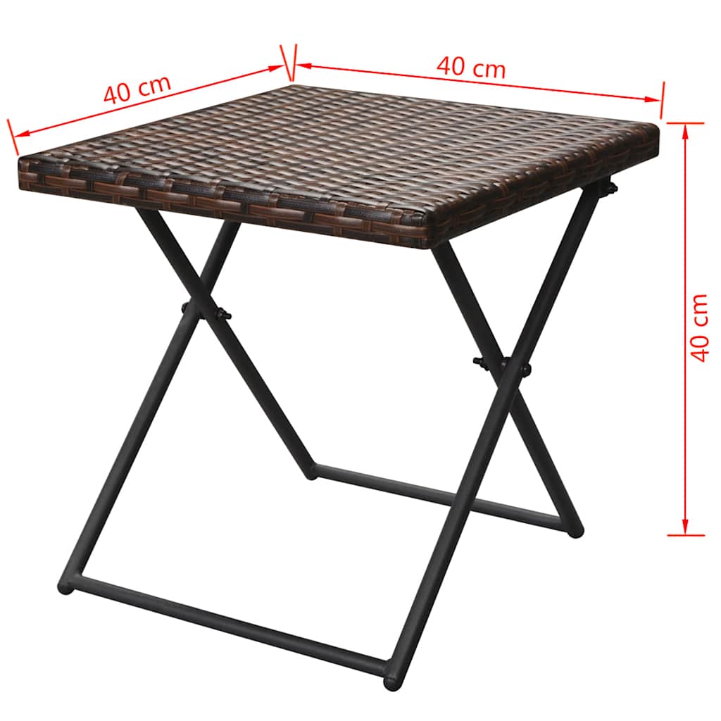 vidaXL 3-delige Loungeset inklapbaar poly rattan grijs