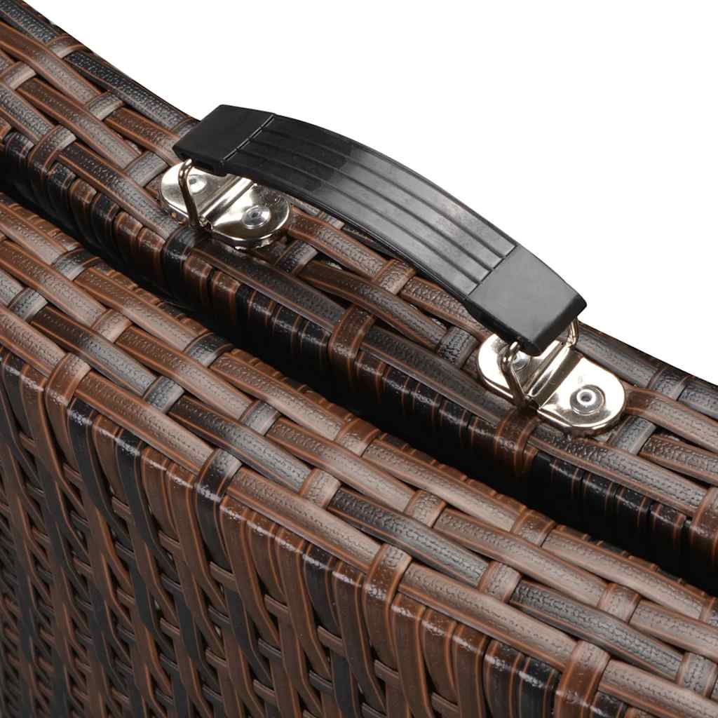 vidaXL 3-delige Loungeset inklapbaar poly rattan grijs