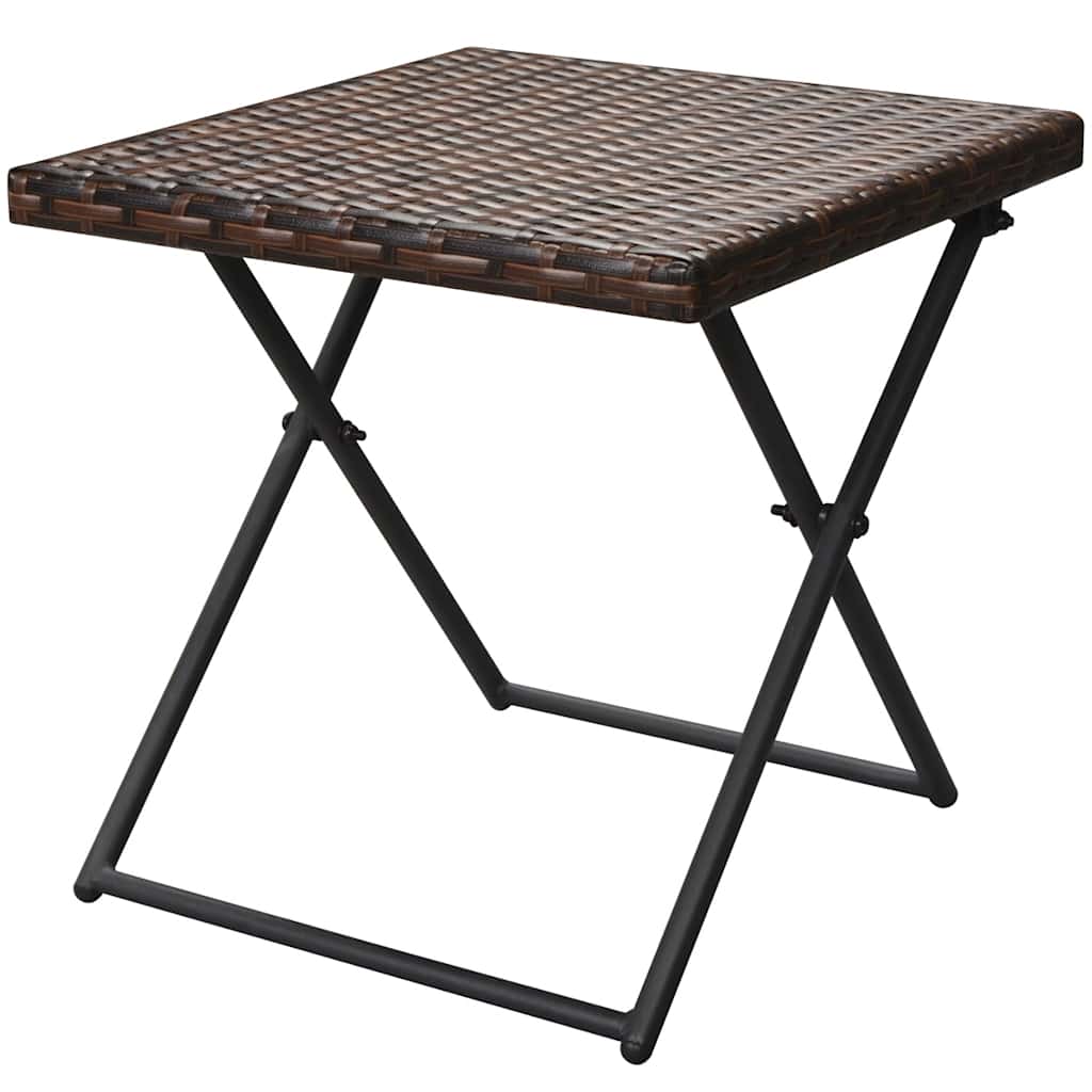 vidaXL 3-delige Loungeset inklapbaar poly rattan grijs